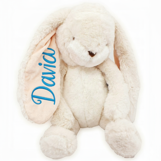 Hebrew Name Personalised Bunny Rabbit Plush Cuddly Toy Embroidered Gift